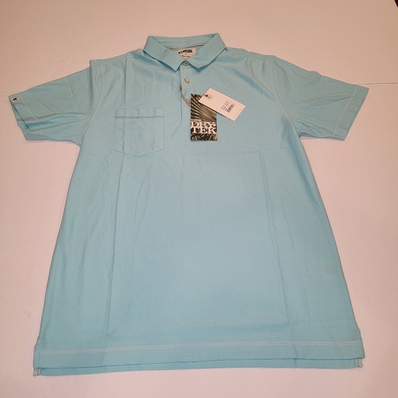 Linksoul Edwards Stripe Polo Dry-Tek Aqua Color Men's Size Small (LS1119) New! - Picture 3 of 12